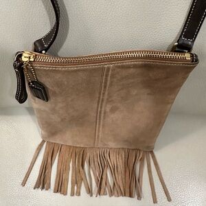 Coach Vintage Brown Suede Fringe Crossbody Bag